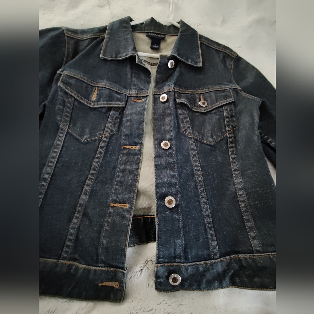 Ann Taylor jean jacket dark denim. Size medium